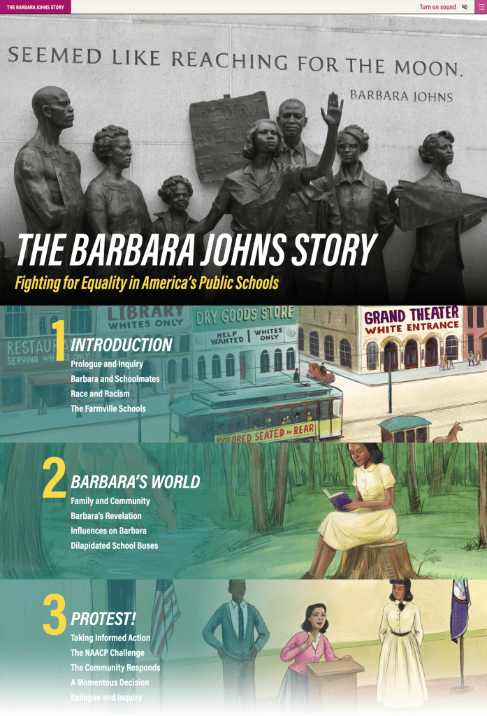 The Barbara Johns Story website homepage